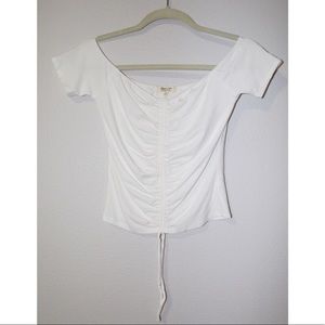 White Off the shoulder crop top